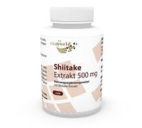 Vita World Shiitake extrait 500mg 100 Capsules végétales riche en Polysaccharide avec certificat d'analyse Made in Germany
