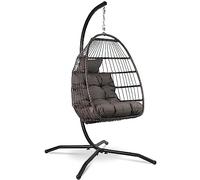 VITA5 Fauteuil Suspendu avec Support - Effet Rotin - Intérieur & Extérieur