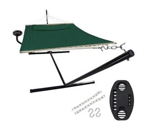 VITA5 Hamac avec Support et Table - Hamac d'extérieur pour Le Jardin, la Piscine et Le Balcon - hamac spacieux pour 2 Personnes - Double avec Support et Table d'appoint - Charge maximale : 200