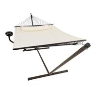 VITA5 Hamac Double avec Support et Table - 200 kg | Profitez de Moments de Détente au Jardin ou près de la Piscine avec Tablette et Confort pour Deux