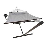 VITA5 Hamac Double avec Support et Table - 200 kg | Profitez de Moments de Détente au Jardin ou près de la Piscine avec Tablette et Confort pour Deux