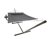 Vita5 Hamac sur Pied 2 Places avec Coussin, Hamacs Double Portable, Support Solide en Acier revêtu, Charge Max de 200 Kg, Hauteur Réglable à Chaînes, Montage sans Outils