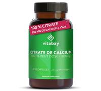 Vitabay Calcium 1000 mg - 90 gélules véganes au citrate de calcium