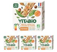 VITABIO - Barres - Abricot Noisettes & Graines de courge - Nutri-Score A - 3x25g (Lot de 4)