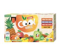 VITABIO - Compote Bio Pomme Banane Mangue Ananas Pêche Abricot Fraise Myrtille - Sans Sucres Ajoutés 100% Fruits - les 12 gourdes de 90g - 1080g - Le Lot De 4