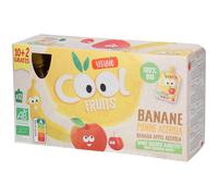 VITABIO Cool Fruits - Gourdes de fruits Banane Pomme Acérola Bio Aliment 12x90 g