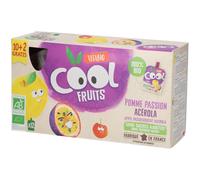 VITABIO Cool Fruits - Gourdes de fruits Pomme Passion Acérola Bio Aliment 12x90 g
