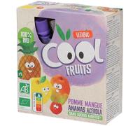 Vitabio Cool Fruits Pomme - Mangue Ananas Bio Aliment 4x90 g