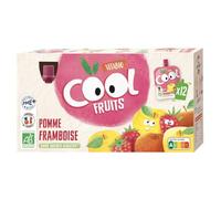 Vitabio Cool - Gourdes Fruits Pomme Framboise 12x90 g - Compote - BIO
