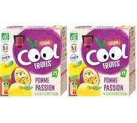 Vitabio Cool - Gourdes Fruits Pomme Passion Compote 4x90 g - Compote - BIO (Lot de 2)