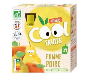 Vitabio Cool - Gourdes Fruits Pomme Poire de provence 4x90 g - Compote - BIO