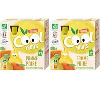 Vitabio Cool - Gourdes Fruits Pomme Poire de provence 4x90 g - Compote - BIO (Lot de 2)