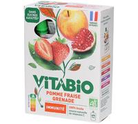 VITABIO gourde de fruits Pomme Fraise Grenade 4x100g Purée 4x100 g