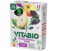 VITABIO gourde de fruits Pomme Prueau Poire 4x100g Purée 4x100 g