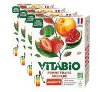 VITABIO - Gourdes Pomme Fraise Grenade - IMMUNITE - 4x100g - BIO (Lot de 4)