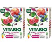 VITABIO - Gourdes Pomme Framboise Myrtille - ANTIOXYDANT - 4x100g - BIO (Lot de 2)