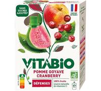 VITABIO - Gourdes Pomme Goyave Cranberry - DEFENSES - 4x100g - BIO