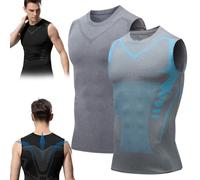Vitaboost Compression Shirt, Ionic Shaping Sleeveless Vest Men, vitaboost Shirt Perspiration and Breathability (2pcs-#2,L)