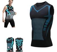 Vitaboost T-shirt de compression sans manches pour homme, nouvelle version 2024, gilet de compression ionique, débardeur de compression sans manches pour homme pour construire un corps parfait