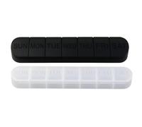 VITACHY Lot de 2 piluliers hebdomadaires de voyage avec grands compartiments pour supplément sportif, vitamines, médicaments, comprimés