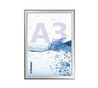 VITAdisplays Cadre encliquetable DIN A3 argenté, Encadrement Tableau, Cadre amovible avec film de protection anti-reflet en PET 25 mm, Cadres pour affiches, Profilé en aluminium