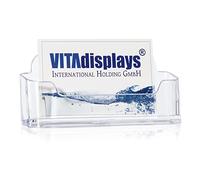 VITAdisplays Lot de 10 porte-cartes de visite format A7 format paysage transparent et résistant pour cartes de visite A7