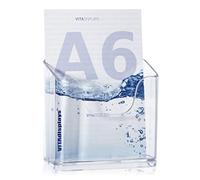 VITAdisplays Lot de 2 supports de brochure de table DIN A6 transparents et stables pour dépliants et cartes postales A6
