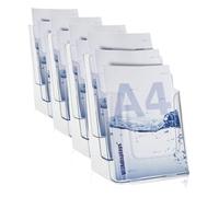 VITAdisplays® NE-240 Présentoir à brochures 3 étages Transparent Format A4 (Lot de 4)
