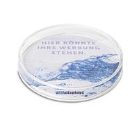 VITAdisplays Plateau à chiffres rond en cash, bac à monnaie « Full-Moon » comme plateau à chiffres et plateau transparent - Personnalisable grâce à un insert en papier.