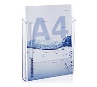 VITAdisplays Porte-brochures mural transparent DIN A4 - Lot de 10 - Transparent - Polystyrène