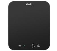 Vitafit 15kg Balance de Cuisine, Haute Précision Assurée par Usine Professionnelle DEPUIS 2001, 6 Unités et Fonction Tare, Balance de Alimentaire pour Cuisine et Pâtisserie, 3*AAA,Spray Argent Noir