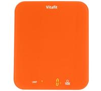 Vitafit 15kg Balance de Cuisine, Haute Précision Assurée par Usine Professionnelle DEPUIS 2001, 6 Unités et Fonction Tare, Balance de Alimentaire pour Cuisine et Pâtisserie, 3*AAA,Orange Rafraîchiss