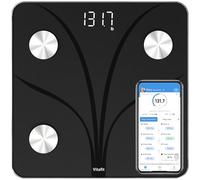 Vitafit Balance Pese Personne, Balance Connectée Bluetooth Pèse Personne Impédancemètre, Balance Impedancemetre avec 13 Données Corporelles (BMI/Graisse Corporelle/Masse Osseuse), 182kg Noir