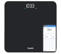 Vitafit Balance Pese Personne Numérique, Haute Précision Assurée par Professionnelle du Pesage DEPUIS 2001, Balance Poids IMC avec App, 182kg in 0.05kg, Spray Argent Noir