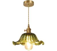 Vitage Pedat Luminaires, Fleur en Verre Hagig Pedat Lumières, Chadelier Coloré Réglable Hagig Droplight pour Kitche Islad Livig Pièce Couloir Chambre, Orange, 20cm