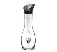 VitaJuwel Era Carafe LEBENSKRAFT - Carafe à eau en pierres précieuses avec émeraude - Aigue-marine - Quartz fumé - Cristal de roche - Vitalité - Renouvellement - Épaisseur intérieure