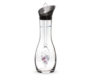 VitaJuwel Era Flower of Life Kit d'eau en pierre précieuse avec une fleur de vie gravée et améthyste, aigue-marine et cristal de roche