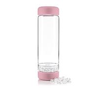 VitaJuwel inu! | Bouteille de pierres précieuses | Fleur Rose (Cristal de Roche)