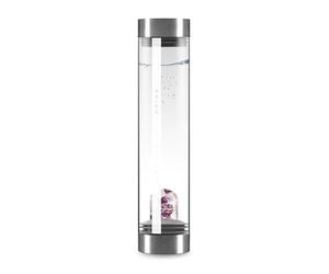 VitaJuwel Sana Premium Wellness Carafe en verre avec pierres précieuses (améthyste, quartz rose et cristal de roche) - Apaisante, équilibrante, relaxante