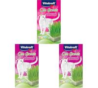 Vitakraft Cat Grass, mélange de graines pour Herbe à Chat, avec vitamines et minéraux (1x 120g) (Lot de 3)