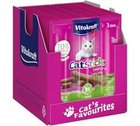 VITAKRAFT - Friandises Chat « Cat-Stick Mini » - Au Poulet et Herbe à Chat - Alimentation Pour Chat - Lot de 20 Sachets Fraîcheur De 3 Bâtonnets De 6 g