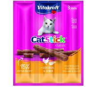 VITAKRAFT Cat Stick mini Friandise pour chat à la Volaille et au Foie - Lot de 20x3