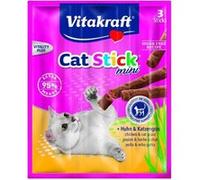 VITAKRAFT Cat Stick mini Friandise pour chat au Poulet avec de lHerbe a chat - Lot de 20x3 G