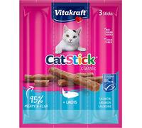 Vitakraft Cat-Stick Mini - Friandise Premium pour Chat Saveur Saumon - Sachet Fraîcheur de 3 sticks