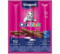 VITAKRAFT - Cat Stick Mini Thon/Cabillaud pour Chat - Lot De 4