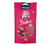 Vitakraft Cat Yums, friandise pour chats, snack moelleux fourré au pâté de foie, en sachet refermable, sans ajout de sucre (1 x 40g)