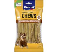 Vitakraft Chews - Friandises pour Chien - 14 cm de Long - Os à mâcher Longue durée - pour Les activités intensives - en Peau de bœuf séchée et pressée - pour Grands Chiens (1 x 6 pièces)