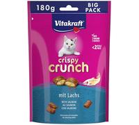Vitakraft Crispy Crunch Friandises pour Chat remplies de Saumon dans Un Grand Pack refermable, sans Sucre ajouté (1 x 180 g)