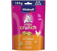 Vitakraft Crispy Crunch Friandises pour Chat remplies de volaille, dans Un Grand Pack refermable, sans Sucre ajouté (1 x 180 g)