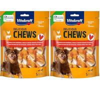 Vitakraft Delicious Chews - Os à mâcher pour Chien - Spirale à mâcher en Peau de bœuf enveloppée de Viande de Poulet - pour l'occupation - sans Sucre ajouté (1 x 100 g) (Lot de 2)